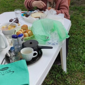 Városi Humánsegítő és Szociális Szolgálat | Galéria Szalonnát sütő idősek.